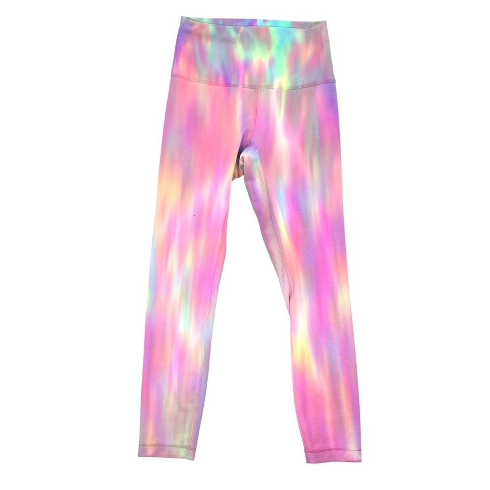Lululemon High Rise Leggings Size 6 Tie Dye Pink Purple Lime Tights